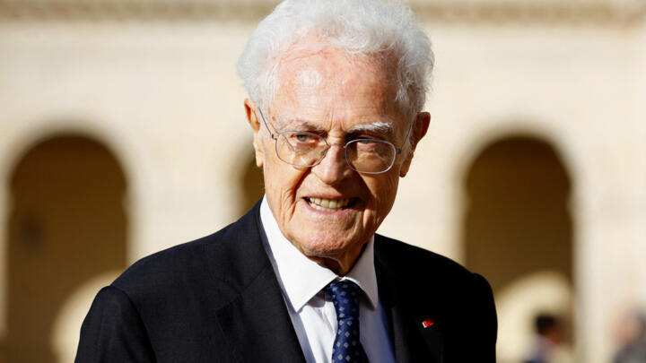 French former prime minister Lionel Jospin attends a national homage for late French historian and perpetual secretary of the Academie Francaise (French Academy) Helene Carrere d'Encausse