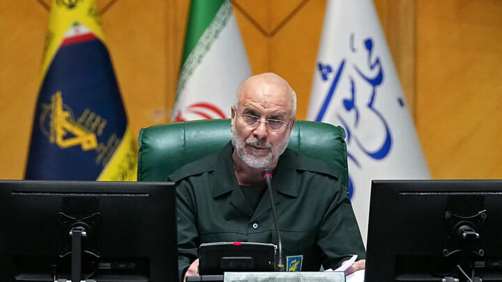 Iran's Parliament Speaker Mohammad Bagher Ghalibaf, dressed in an IRGC uniform, chairs a session in Tehran on February 1, 2026