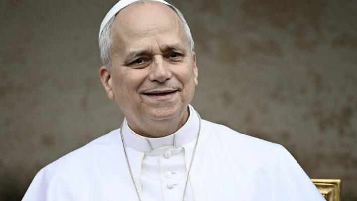 Pope Leo XIV looks on during a pastoral visit to the Sacred Heart of Jesus Parish in Ponte Mammolo on the Fourth Sunday of Lent, in Rome on March 15, 2026