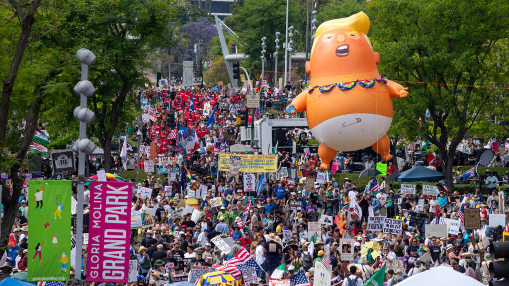 A "No Kings" march in Los Angeles, California, on March 28, 2026