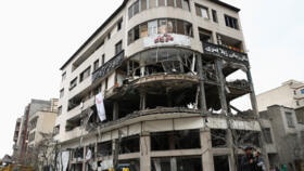 A view of the Qatari Al-Araby TV and business building damaged by a strike, as the US-Israeli conflict with Iran continues, in Tehran, Iran, March 29, 2026
