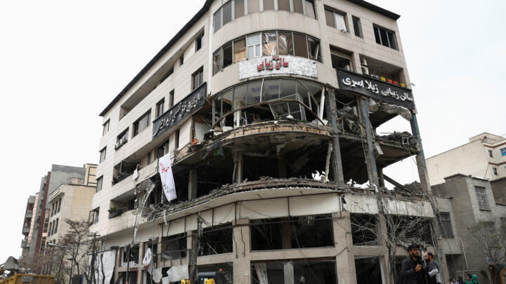 A view of the Qatari Al-Araby TV and business building damaged by a strike, as the US-Israeli conflict with Iran continues, in Tehran, Iran, March 29, 2026
