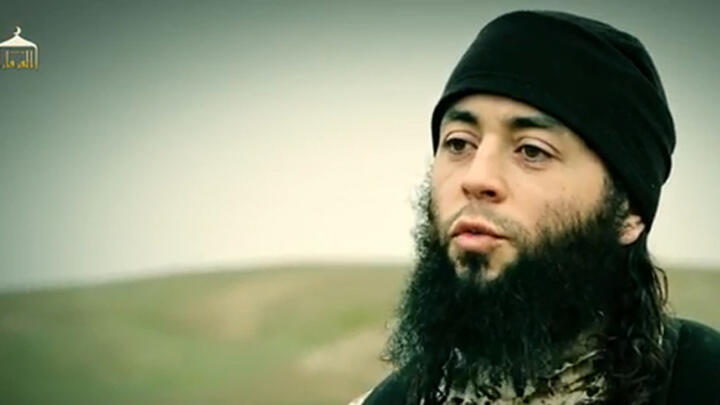 An image grab from a video reportedly released by IS and showing French jihadist Sabri Essid