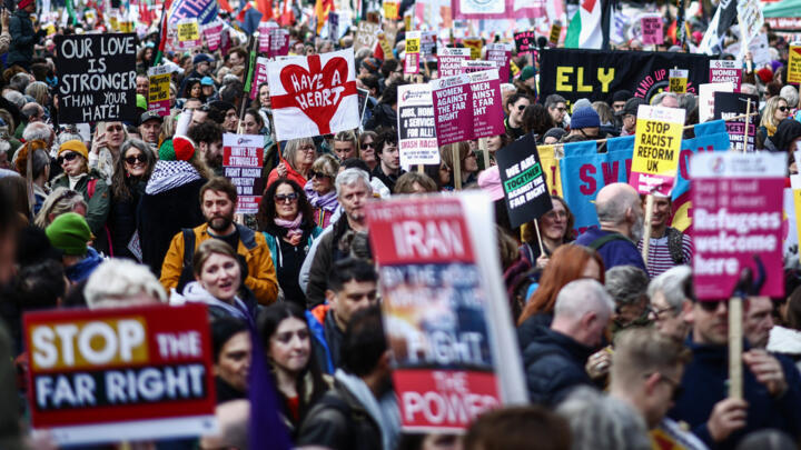 The march was organised by hundreds of groups, including trade unions, anti-racism campaigners and Muslim representative bodies