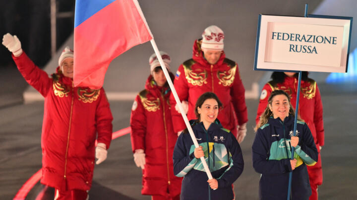 Members of Russia's delegation marched under their national flag at a Paralympics for the first time since 2014
