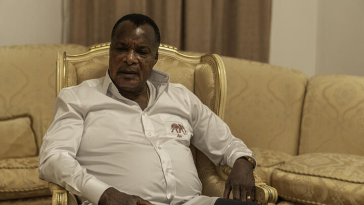 President Denis Sassou Nguesso during an interview with AFP in Dolisie, Congo-Brazzaville, on March 1, 2026