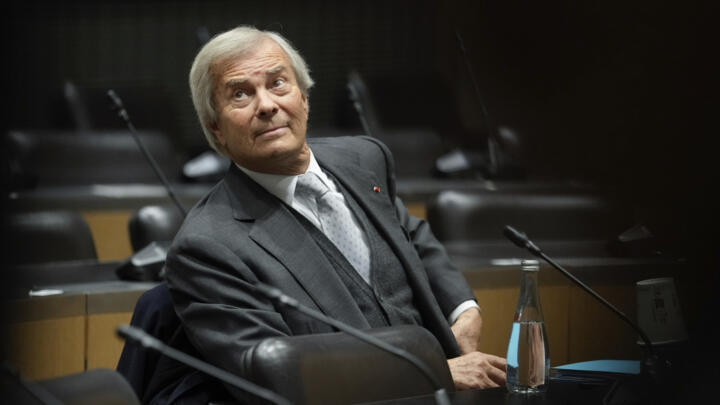 File photo of Vincent Bolloré taken at a hearing of a parliamentary inquiry commission at the National Assembly,  Paris, on March 13, 2024.