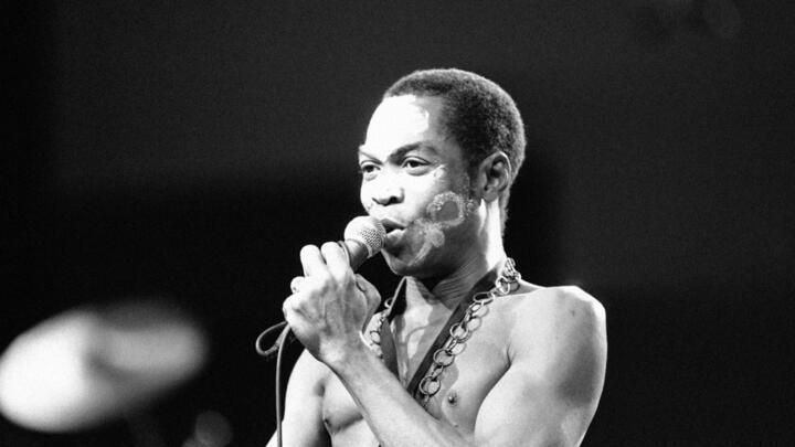Nigerian musician and composer Fela Anikulapo Kuti performs at the "Party of Humankind" of the French Communist Party at La Courneuve in Paris, France.