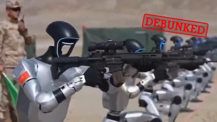 This video of robot soldiers, published on February 19, 2026, was actually created by AI.