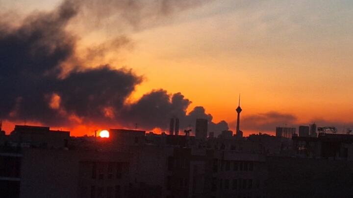 This photograph taken in Tehran by a resident on March 1, 2026 shows the aftermath of a wave of Israeli and US air strikes.
