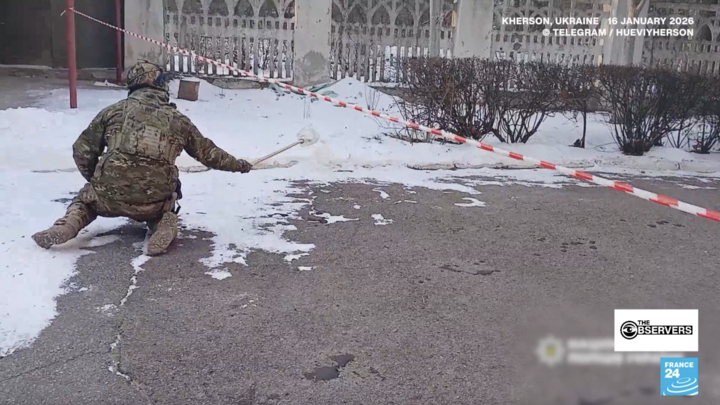 A demining operation in Kherson, Ukraine, in January 2026.