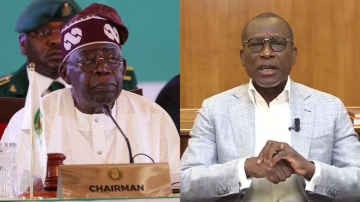 Composite shows Nigerian President Bola Ahmed Tinubu (left) and Benin's President Patrice Talon.